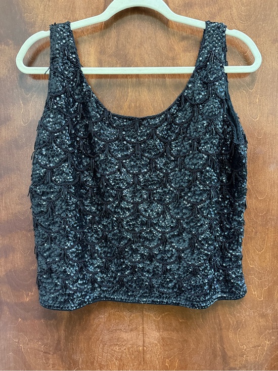 Unbranded Tops - Vintage 60s/70s Black Hand-Beaded Tank Top - Women